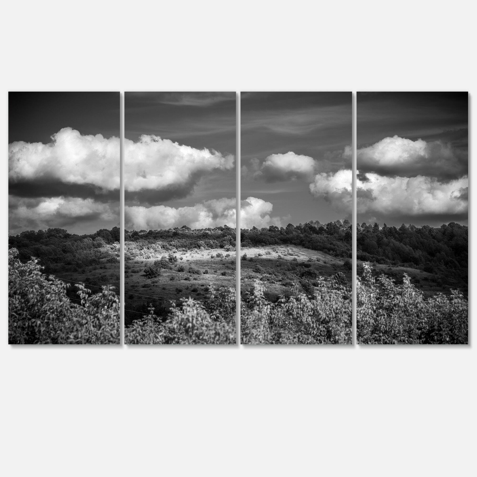 Designart - Green Hills under Cloudy Sky